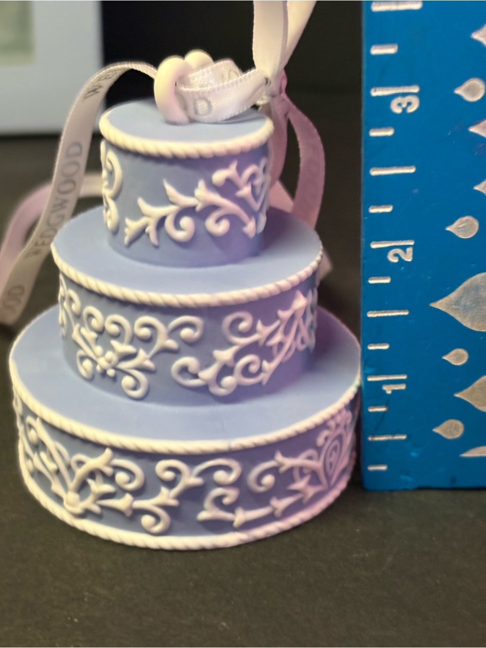 Wedgwood Our First Christmas Wedding Cake Ornament Jasperware - Picture 4 of 8